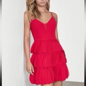 NWT🌺 BCBGMAXAZRIA Eve Short Woven Dress Rio Red 10